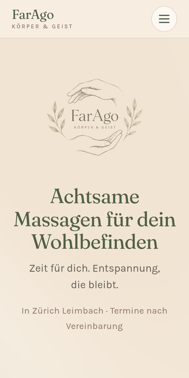 Dieselbe Seite auf dem Handy